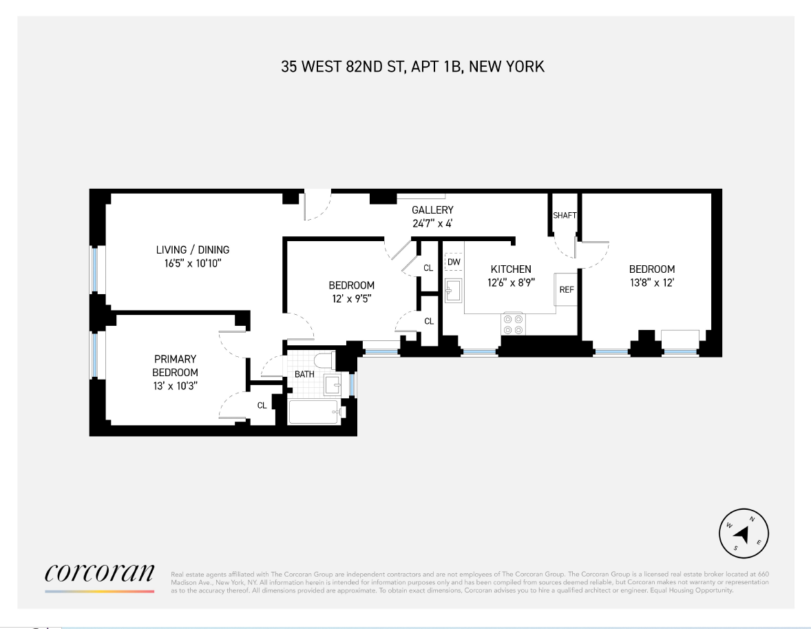 New York City Real Estate | View 35 West 82nd Street, 1B | Floorplan