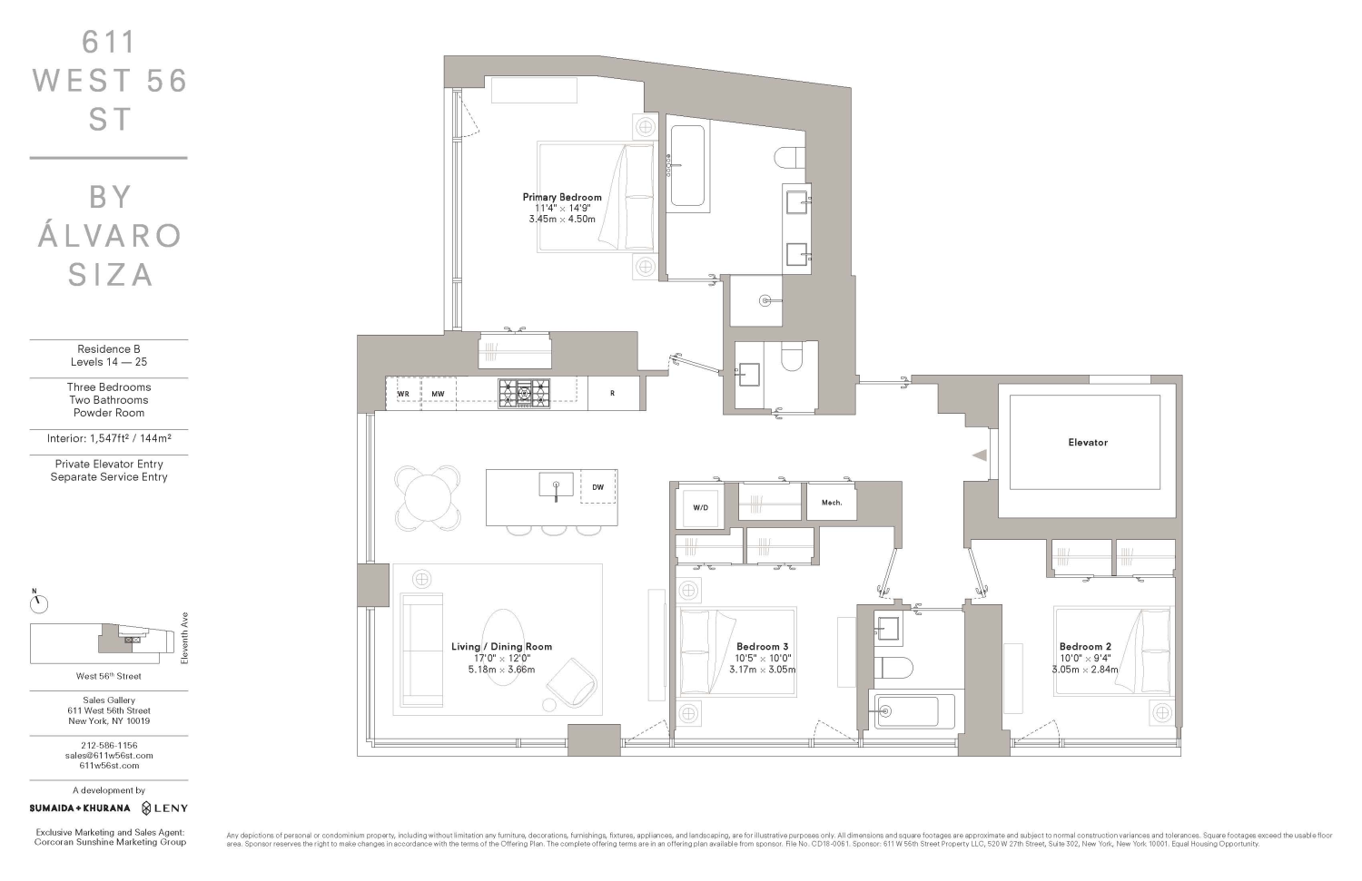 New York City Real Estate | View 611 West 56th Street, 22B | Floorplan